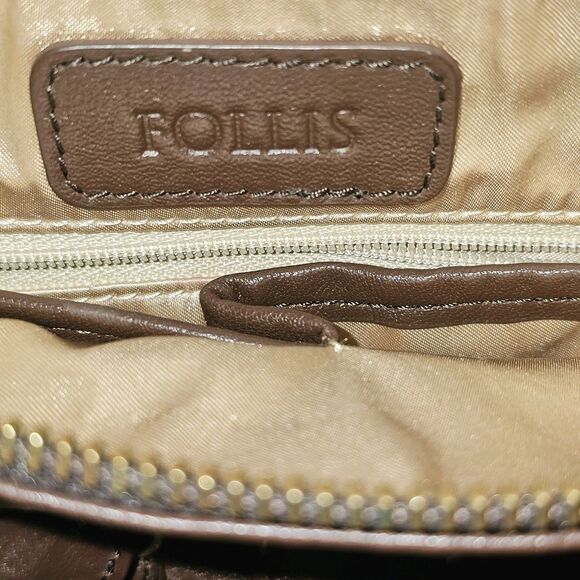 Follis Vintage Pebble Brown Leather Crossbody Bag Preowned Great Condition. - Picture 4 of 7